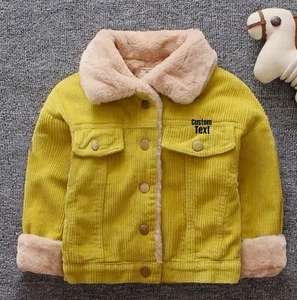 Chaqueta polar personalizada para bebé niño: abrigo coreano informal de solapa “Envía tu nombre” - Imagen 1 de 2