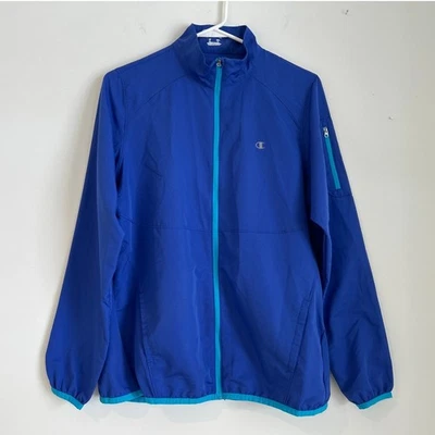 Champion Full-Zip Lightweight Windbreaker Jacket, Blue, Women’s Medium - Image 1 of 4