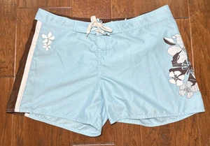 Vintage 90s Y2K Body Glove Board Shorts Women 11 Floral Lace Up Surf Swim Hawaii - Picture 1 of 6