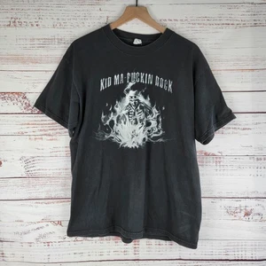 Kid Rock T Shirt Mens Size L "Ma-F*ckin Rock" Black Faded Y2K Tee Rock American - Picture 1 of 8