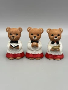 Vintage Homco Christmas Choir Bears Figurines Set of 3 #5100 - Picture 1 of 11