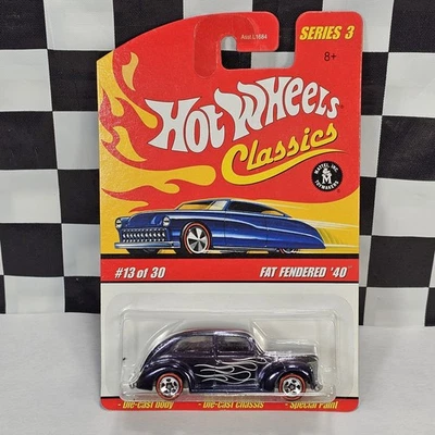 Ford Hot Wheels Classics Series 3 2006 Fat Fendered 40 púrpura #13 Redlines nuevo Foto 1 de 4