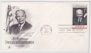 TurtlesTradingPost- Dwight D. Eisenhower 1969 #1383 FDC Artcraft Cachet - Picture 1 of 1