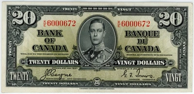 1937 Bank of Canada $20 - Coyne & Towers Signatures - BC-25c - S/N: K/E6000672 - Image 1 of 2