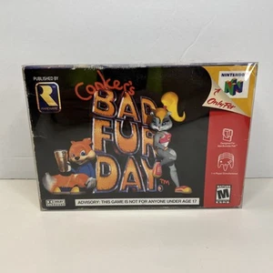 Conker's Bad Fur Day (Nintendo 64, 2001) CIB W/ Protector - Authentic Tested - Picture 1 of 14