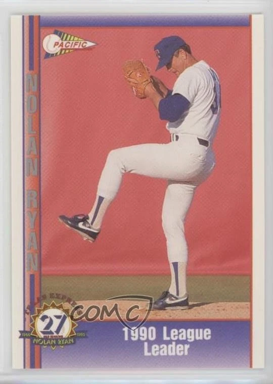 1993 Pacific Texas Express 27 Seasons Nolan Ryan 1990 League Leader #172 HOF - Image 1 of 2