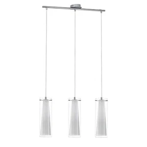 Pinto Chrome with Opal & Clear Glass 3 Light Pendant by Eglo - Picture 1 of 1