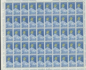 ITALIEN 1958 Brüsseler Ausstellung 1 ganzer Bogen postfrisch ** - Bild 1 von 1