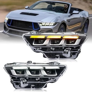 Par de faros LED para Ford Mustang 2024 2025 DRL animación conjunto secuencial - Imagen 1 de 22