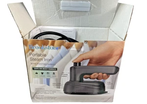 Brookstone Portable Steam Iron w/ Pivoting Handle WORKS (missing anti-scald pad) - Picture 1 of 7