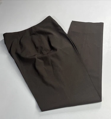 Pantalones de vestir elásticos de lana Piazza Sempione para mujer 8 marrón cremallera lateral Monia carrera Foto 1 de 4