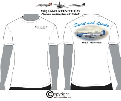 Camiseta Sweet and Lovely P-51 Mustang - Premium Plane Art Squadron Foto 1 de 3