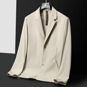 Men Casual Suit Business Western Single-breasted Casual Coats Loose Outwear Work - Picture 1 of 19