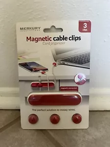 Magnetic Cable Clips Cord Organizer Red - Picture 1 of 1