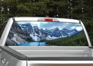 Mountain Scene #5 Lake Landscape Rear Window Decal Graphic Truck SUV - Picture 1 of 3