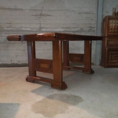 table charles dudouyt la gentilhommière chene art deco 1940 - Photo 1/4