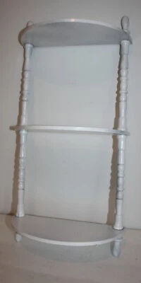 White Wood 3 Tier Wall Shelf Home Decor - Image 1 of 4