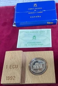 SPAIN 1992 1 ECU 925 FINE SILVER N4010 - Picture 1 of 5