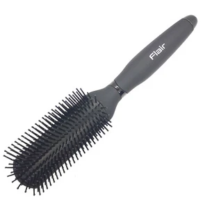 Flair Firm Bristle 9 Row Round Rubber Grip Styling Brush - Picture 1 of 5