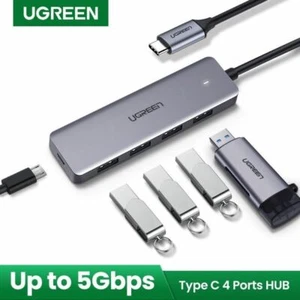 Ugreen 70336 4-Port USB3.0 Hub Type C Hub USB C to Port Adapter Data Laptop Mac - Picture 1 of 8