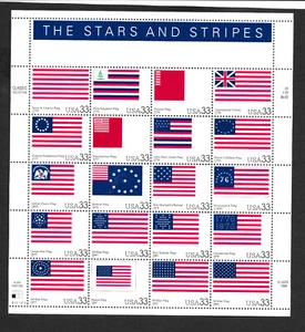 SCOTT# 3403 "THE STARS & STRIPES" M N/H U.S. COMM SHEET OF 20 @ 33¢ ea. stamp - Picture 1 of 2