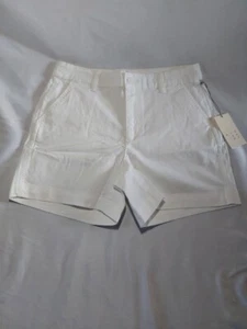 A New Day Womens' Button Top Stretch Chino Shorts White Size 2, 5 inch Inseam - Picture 1 of 2