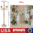 50" 5 Arm Antique Candelabra Floor Candle Stand Wedding Table Centerpieces Gold