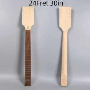 Maple Guitar Bass Neck 24 Fret Rosewood Fretboard WITHOUT Inlay 30 Inch Part - Picture 1 of 11