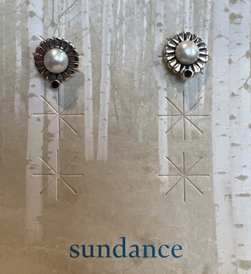 Pendientes postes granate perlas plata catálogo Sundance nuevos sin etiquetas Foto 1 de 3