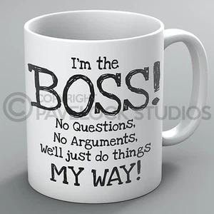 I'm The Boss Mug Mugs Bossy Manager Top Dog Queen Bee Office Work Funny Joke - Picture 1 of 1