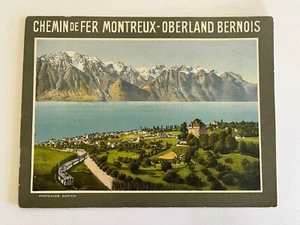 Montreux-Oberlan Bernois 1910 Photoglob Souvenir-Album SWISS ALPS RAILWAY - Bild 1 von 13