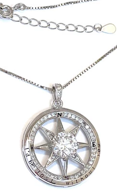 Collar colgante brújula de diamantes de 3,5 quilates Vermei perdido sin ti hecho a mano Foto 1 de 4