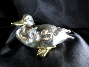 Figura D'Argenta International SA Pato Ganso Plata y Placa 24K 4.25" Usada en Excelente Condición - Imagen 1 de 9
