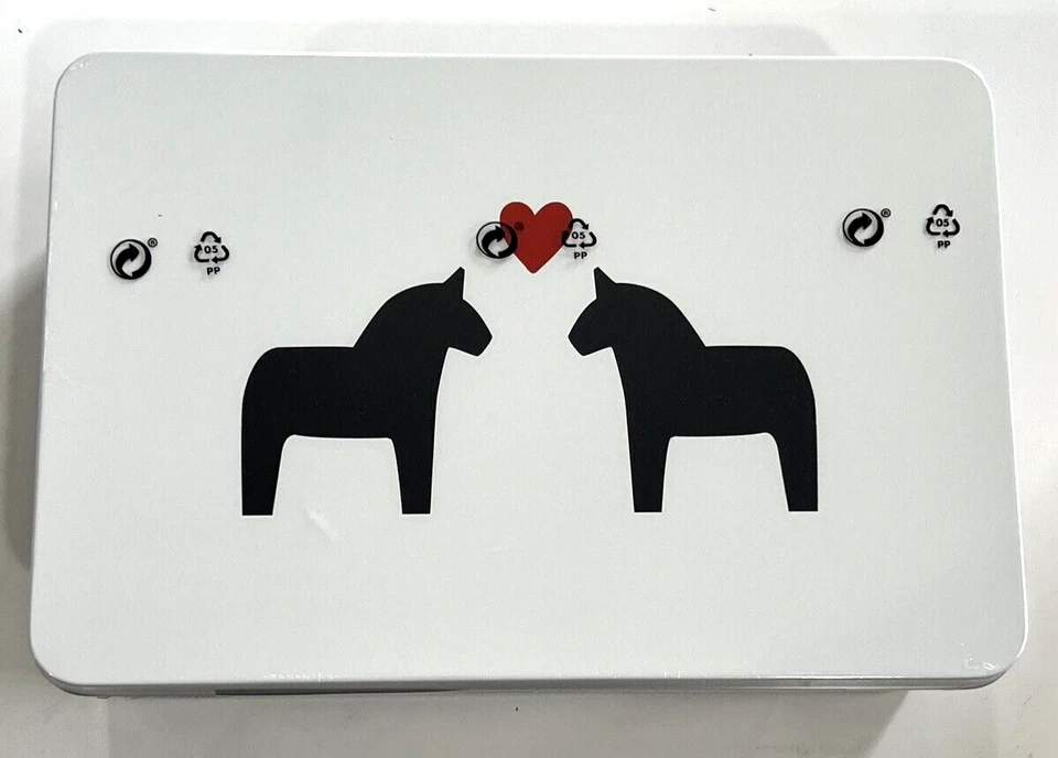 HÄSTHAGE Tin with Lid Set of 3 Metal Box Dala Horse Ikea 505.243.60