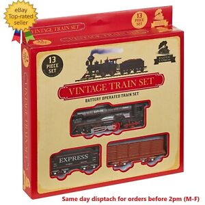 13 Pcs Classic Vintage Train Set With Tracks Battery Operated Train Set