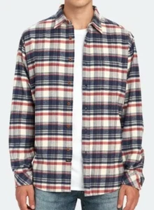 Camicia uomo Rails blu/rosso/grigio Forrest flanella a quadri abbottonati nuova con etichette piccola - Foto 1 di 4
