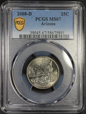 2008-D PCGS Arizona Statehood Quarter MS67 MS-67 Business Strike 25c - Image 1 of 3