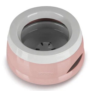 Dog & Cat Water Dispenser - No Spill, Slow Feeder, 25oz/750ml Travel Bowl Pink - Picture 1 of 7