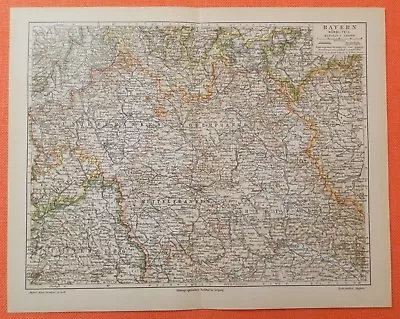 BAYERN Oberbayern Oberfranken 2 Karten Historische  LANDKARTE  1905 • 10.89€