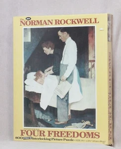 Vintage Norman Rockwell Four Freedoms 800 Piece Puzzle Freedom From Fear Jaymar - Picture 1 of 10