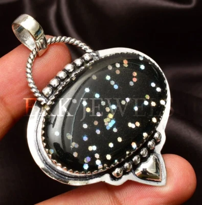 Ciondolo gioiello fatto a mano in argento sterling 925 con pietra preziosa op... - Immagine 1 di 4