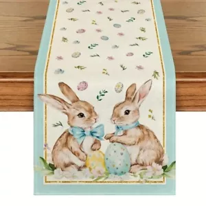 Easter Bunny Table Runner Shabby Chic Farmhouse Cottage French Country NEW - Picture 1 of 5