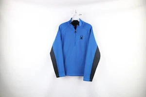 Spyder Core Mens S Spell Out Ribbed Knit Fleece Lined Half Zip Pullover Sweater - Picture 1 of 10