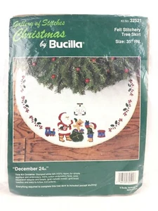 Bucilla Gallery Of Stitches 35" Christmas Tree Skirt, December 24th - Picture 1 of 5