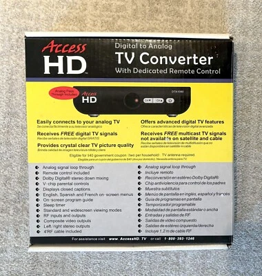 CONVERTIDOR DE TV DIGITAL A ANALÓGICO ACCESS HD MODELO DTA 1080D CON MANDO A DISTANCIA Foto 1 de 4