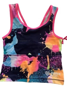 Justice Tankini Top Size Small (7/8) Girls Swimwear Top By Justice sport Nwt - Picture 1 of 7
