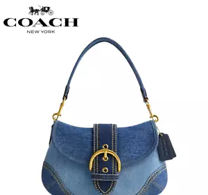 Coach CR737 Soho Schultertasche Handtasche Regenerative Denim Outlet Blau Damen - Bild 1 von 10