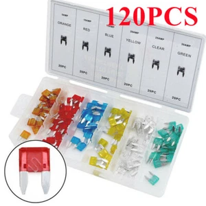 120Pcs Mini Auto Blade Fuses Car Fuse Box Assorted Set 5 10 15 20 25 30AMP Kit - Picture 1 of 9
