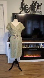Vintage 50s Green Lace Dress - Picture 1 of 2