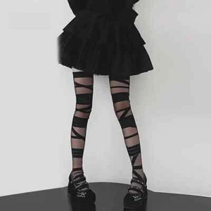two pairs of bandage tights one black one white - Picture 1 of 6